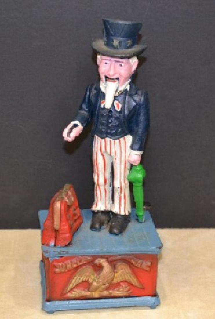 Uncle Sam Cast Iron Mechanical Bank - Reproduction (1 of 5)