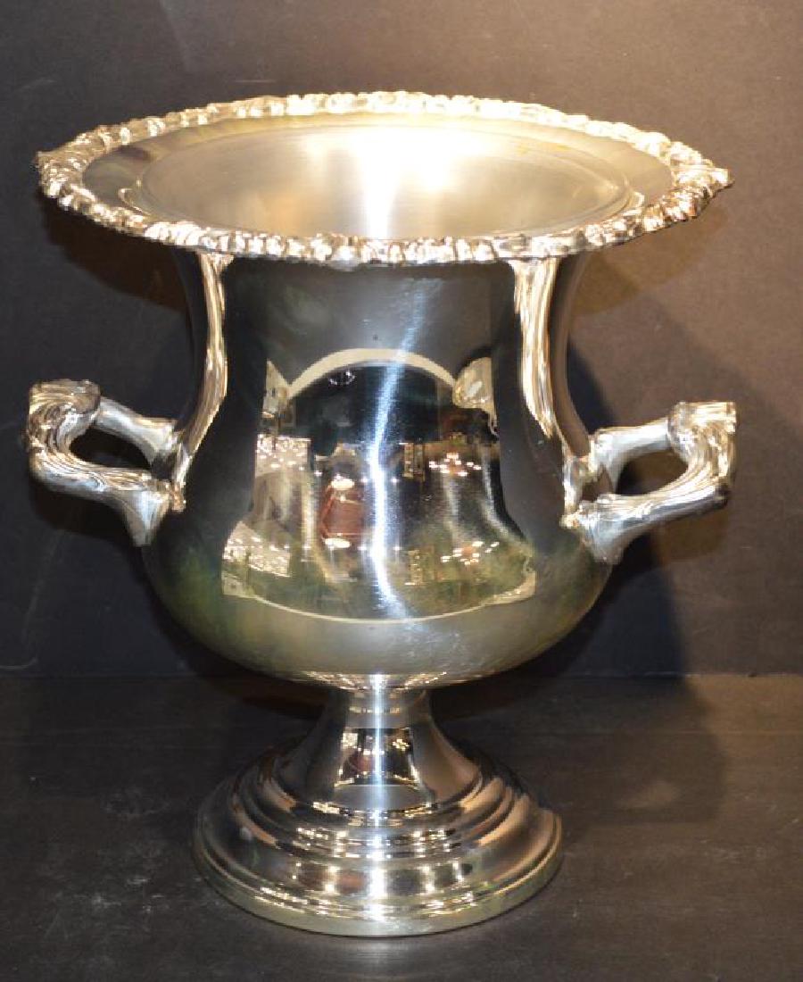 Sheridan Silver Plate Urn Ice Bucket Champagne: Sheridan Silver Plate Double Handle Urn Ice Bucket Champagne Wine Cooler