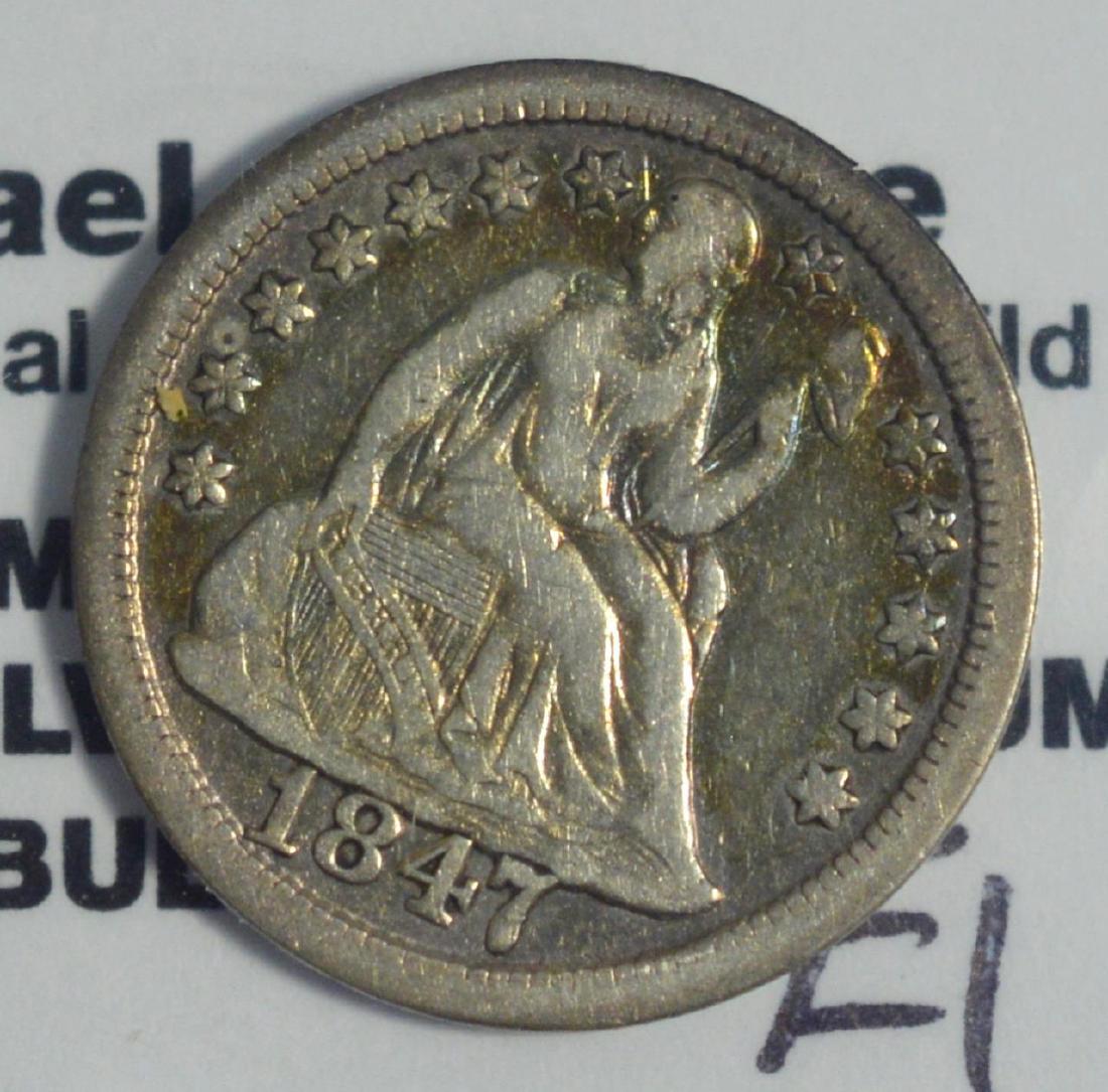 1847 Liberty Seated Dime VF (1 of 3)