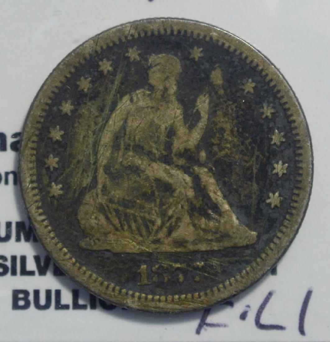 1877-S Seated Liberty Quarter Dollar VG E/D (1 of 3)