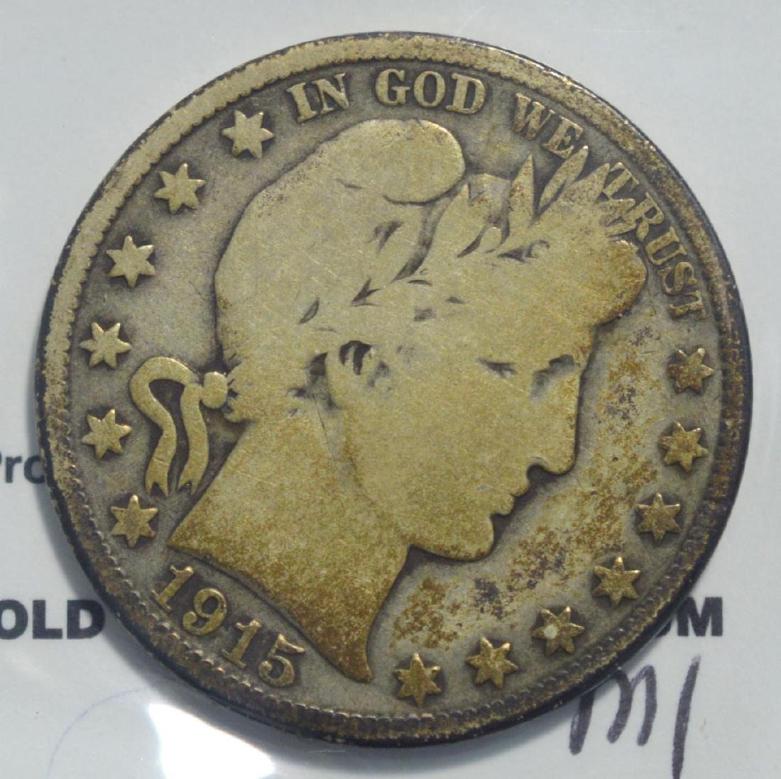 1915-D Barber Half Dollar Good+ (1 of 3)