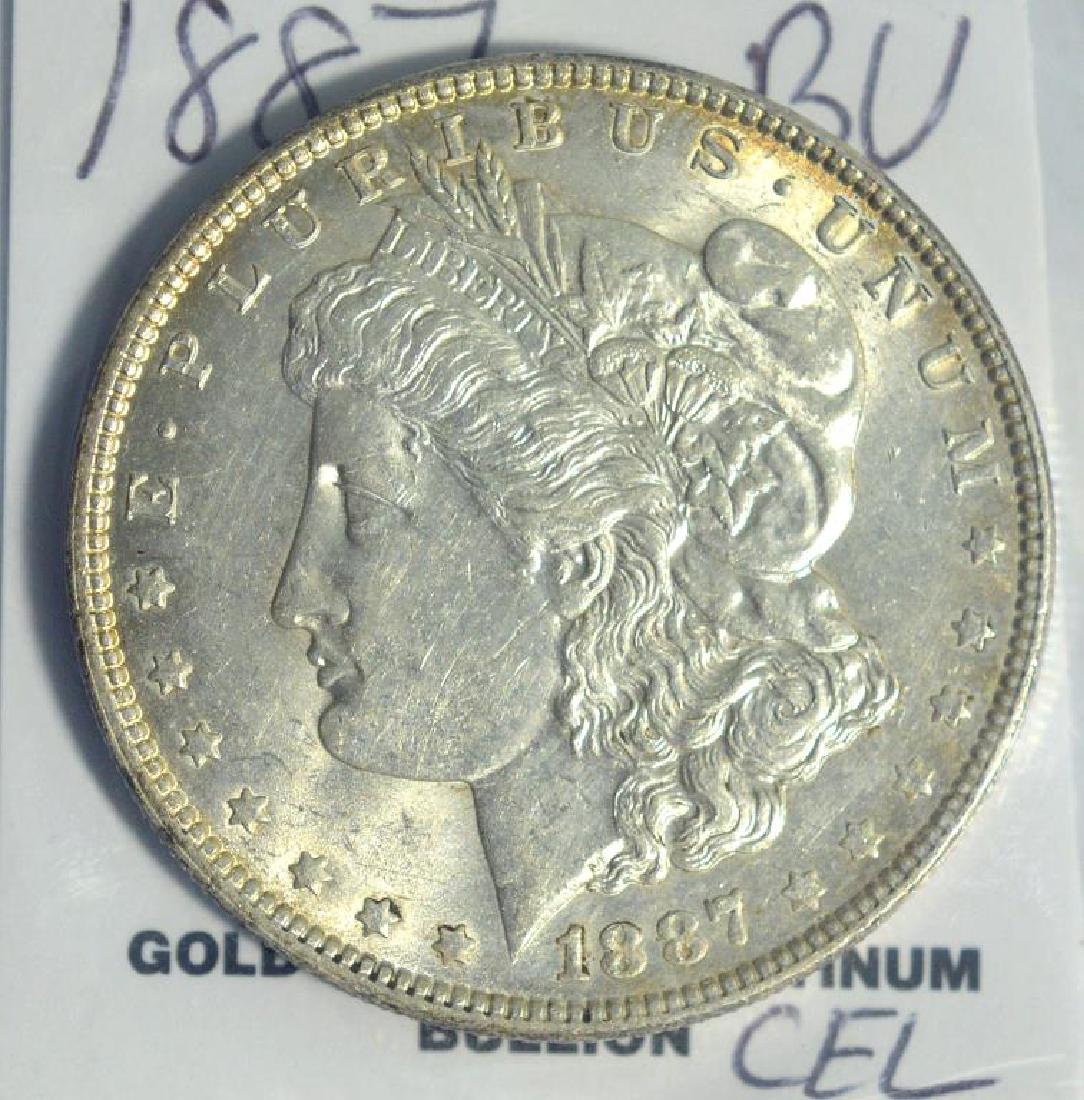 1887 Morgan Silver Dollar BU (1 of 3)