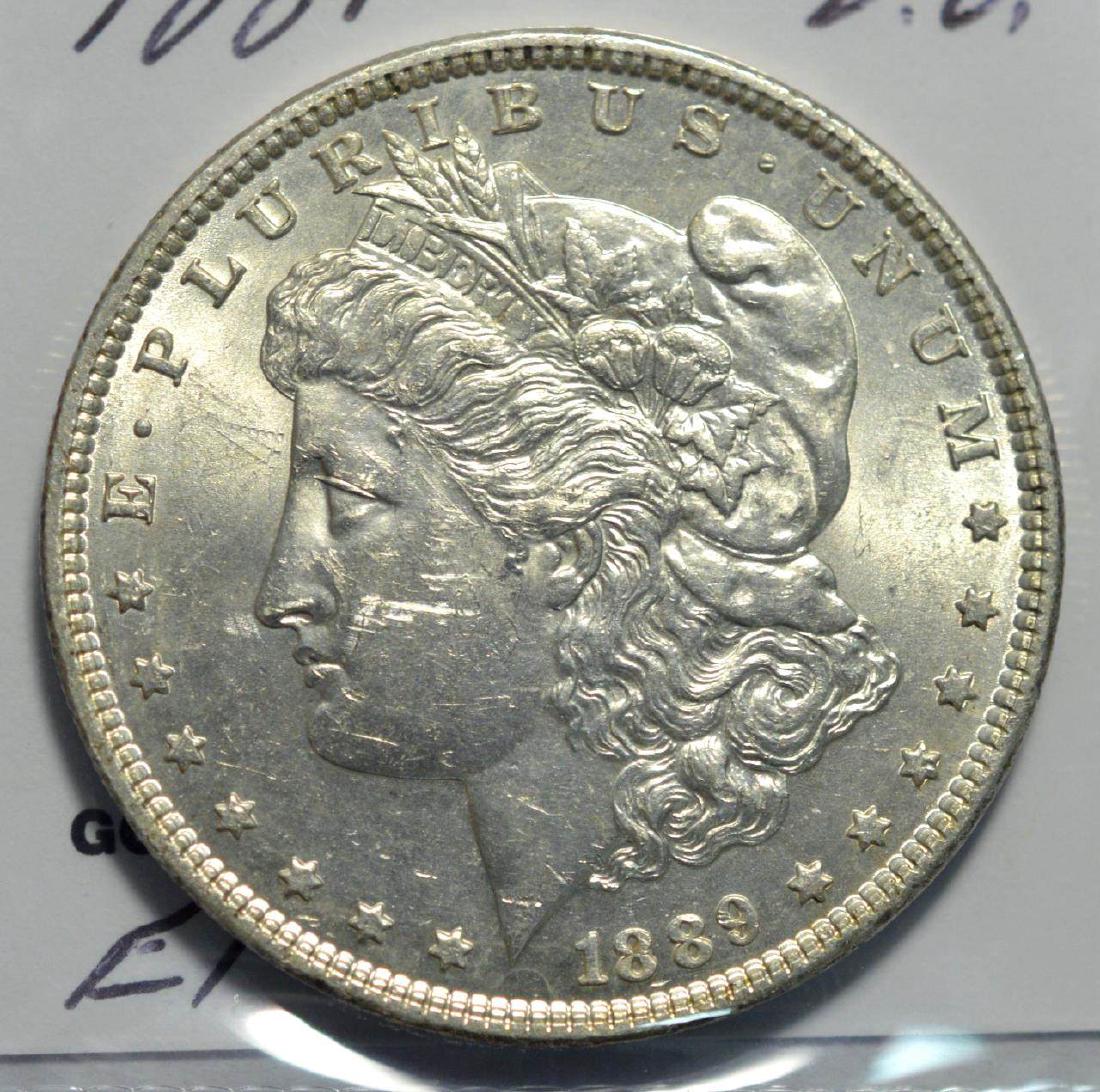 1889 Morgan Silver Dollar BU (1 of 3)