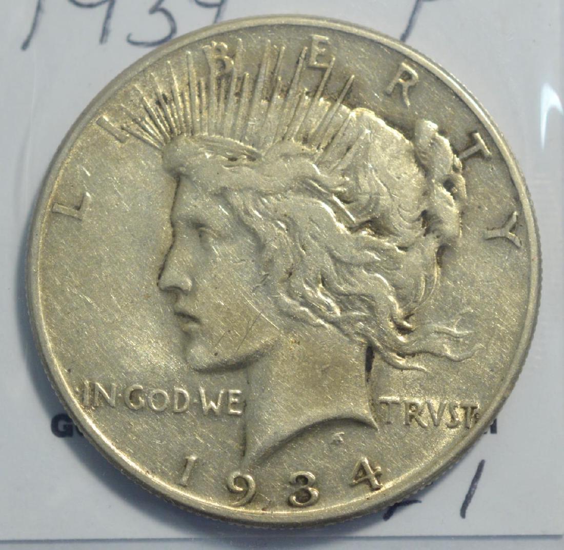 1934 Peace Silver Dollar Fine (1 of 3)