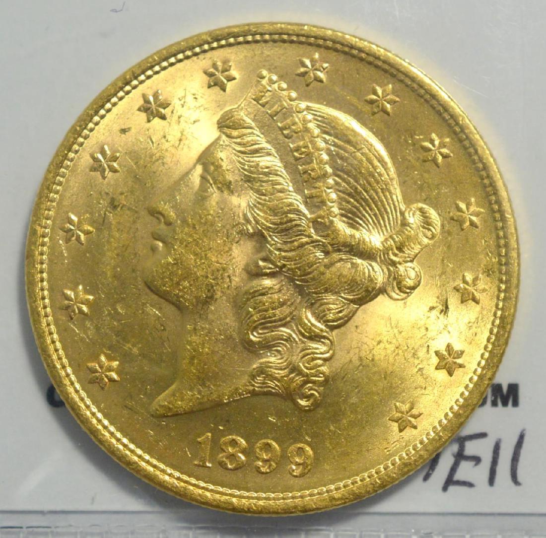 1899 $20 Liberty Head Gold Double Eagle BU (1 of 3)