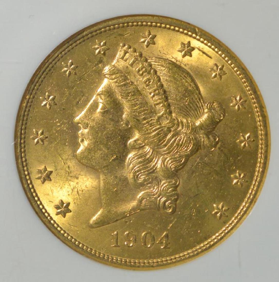 1904 $20 Liberty Head Gold Double Eagle NGC MS 62 (1 of 3)