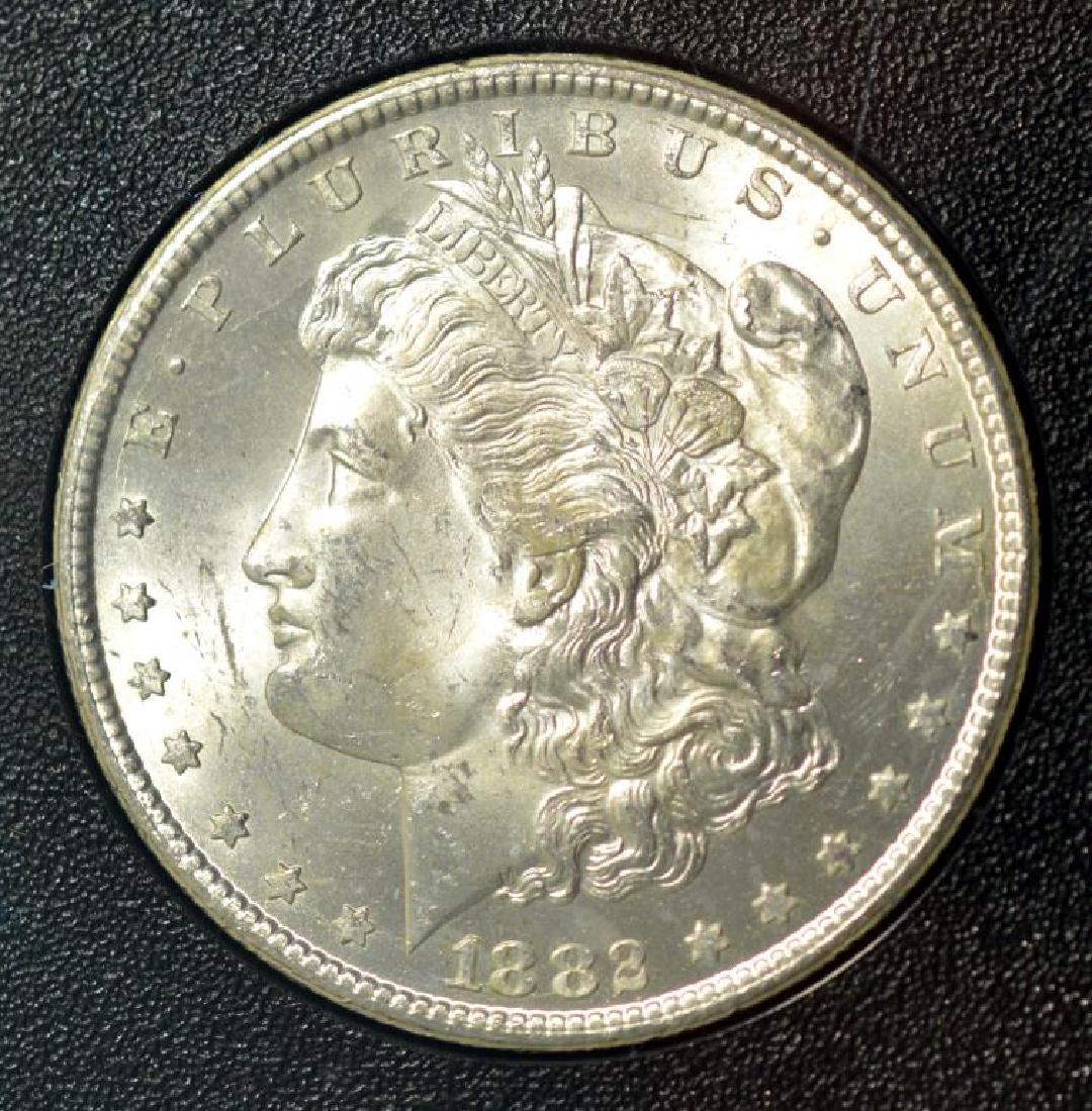 1882-CC Morgan Silver Dollar GSA Hoard BU with B&P (1 of 4)
