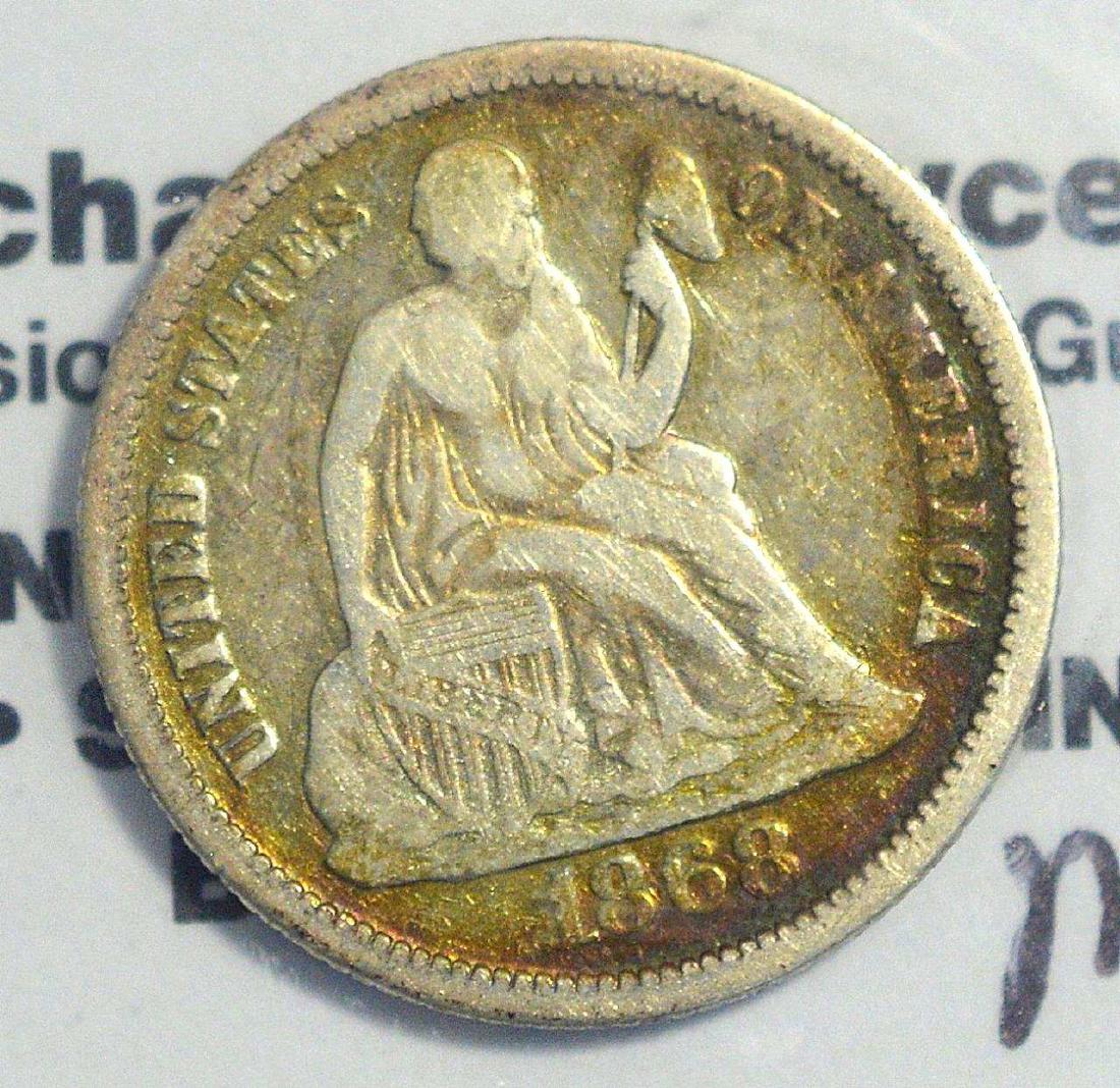 1868 Liberty Seated Dime VF (1 of 3)