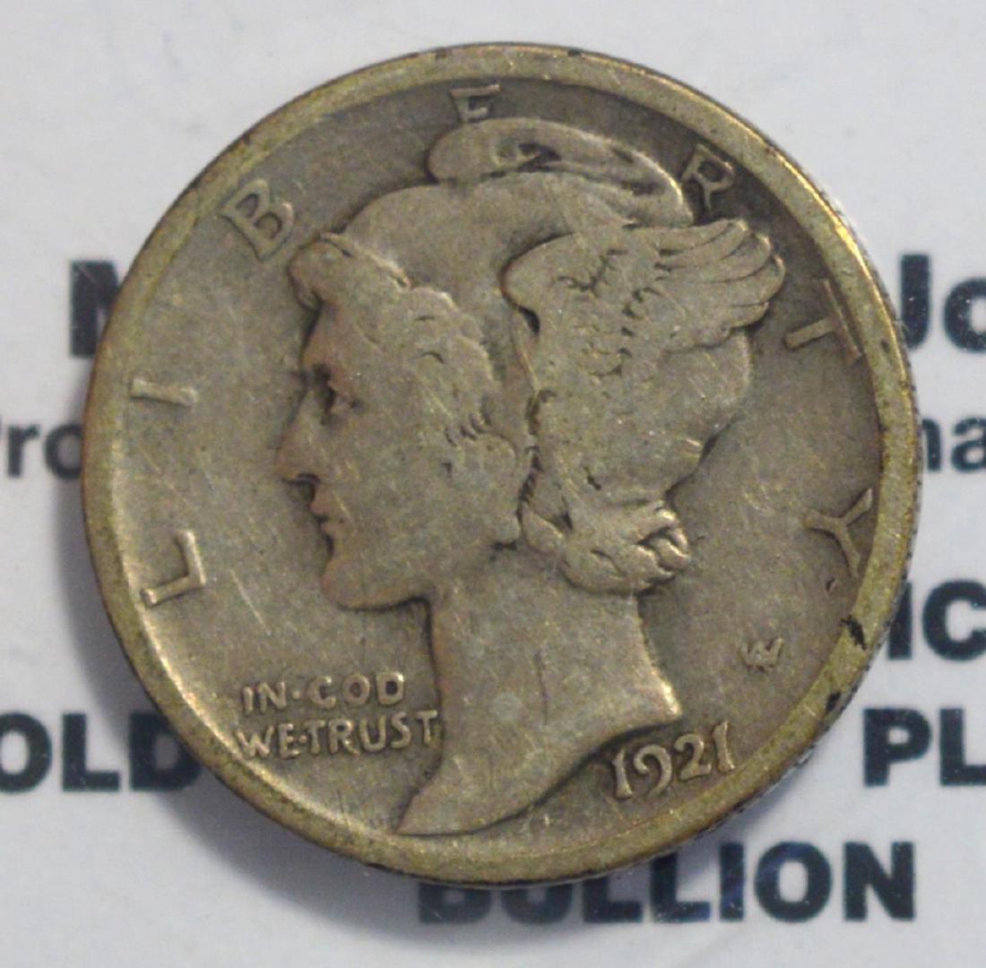 1921-D Mercury Dime VG (1 of 3)