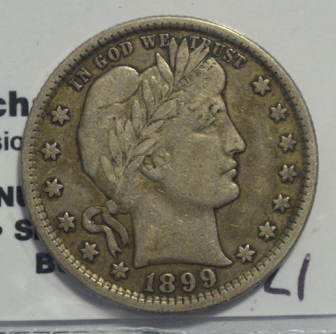 1899 Barber Quarter Dollar VF (1 of 3)