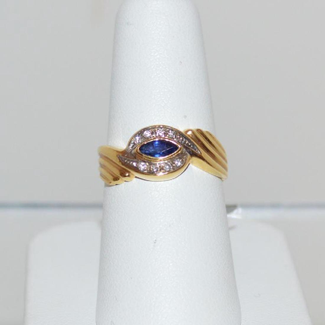 18kt yellow gold sapphire and diamond fashion ring (1 of 5)