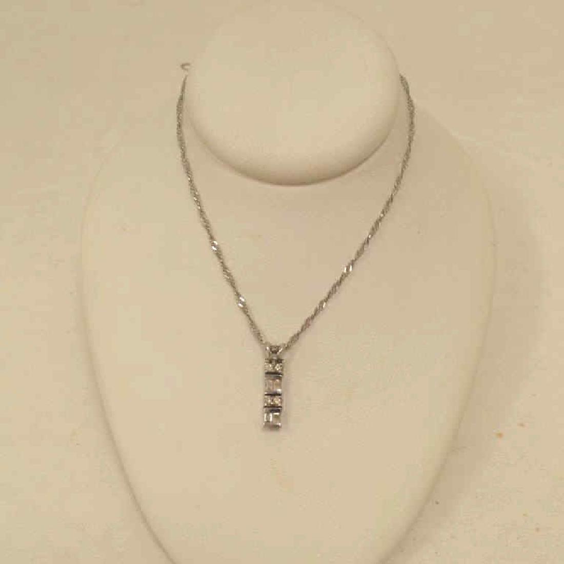 14kt white gold diamond bar pendant (1 of 3)