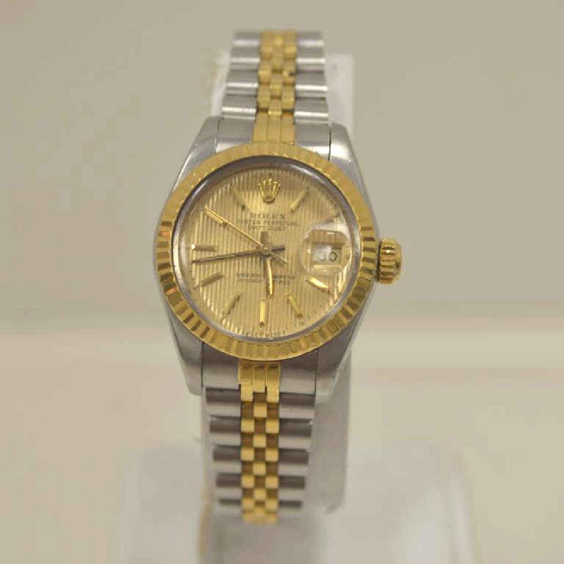Lady's stainless & gold Rolex Datejust watch (1 of 4)
