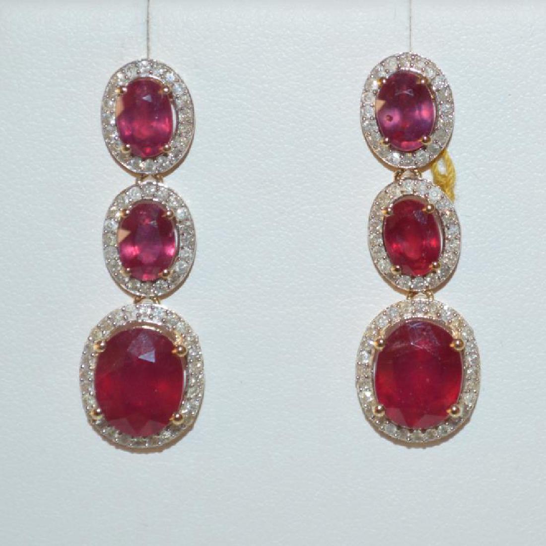 14kt Ruby and Diamond Earrings (1 of 5)