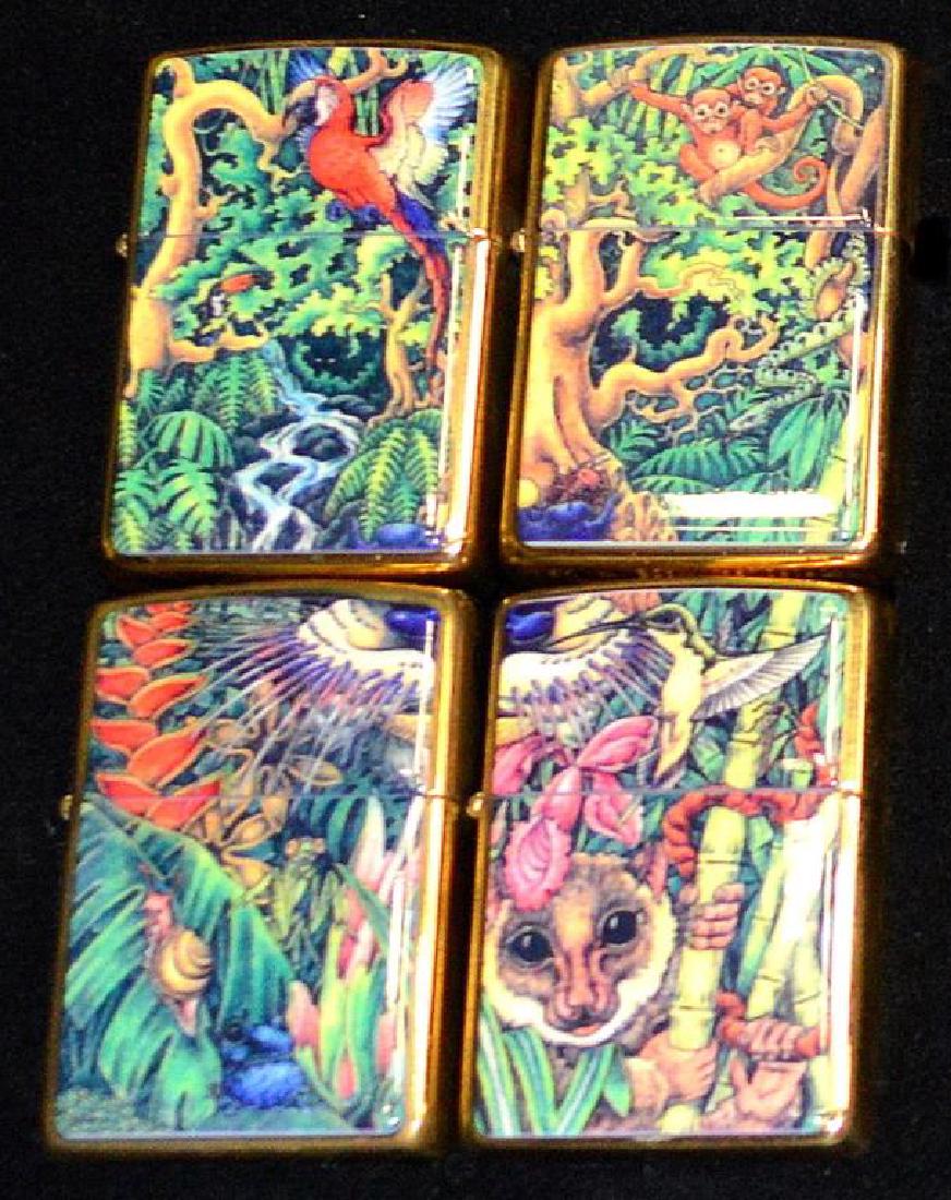 1995 Zippo Lighter Mysteries Of The Forest 4pc Set