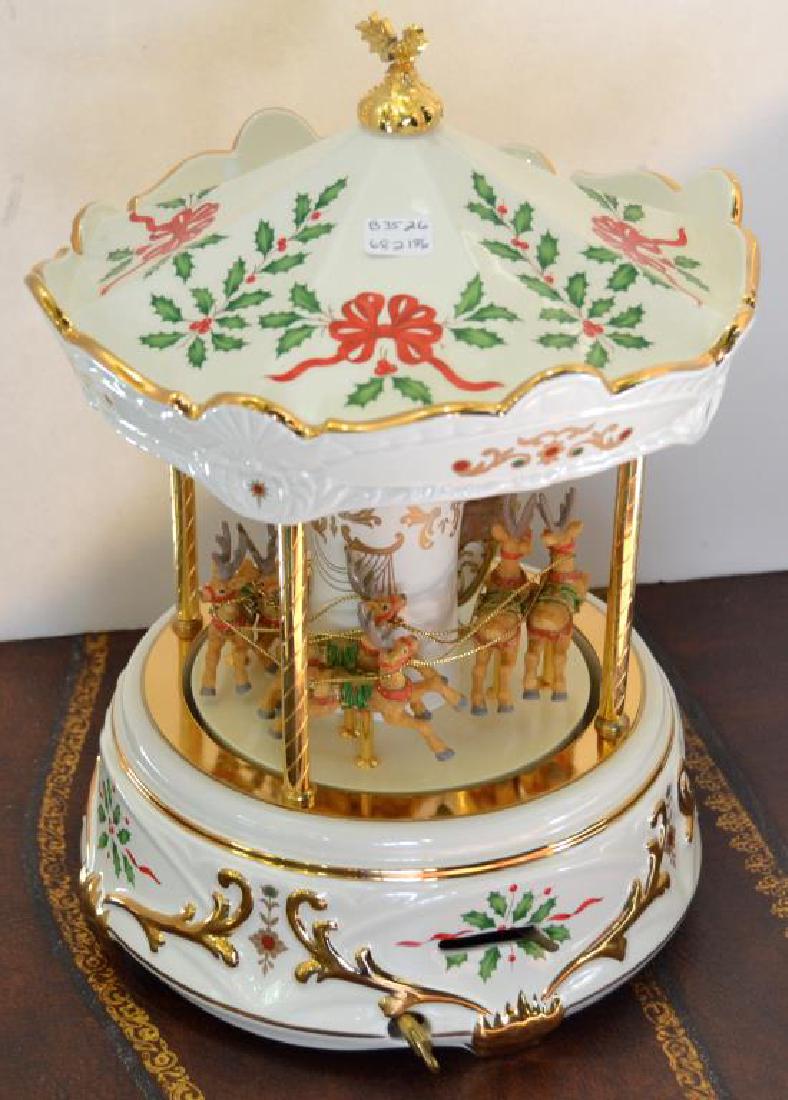 Lenox Holiday Santa Carousel Musical Centerpiece