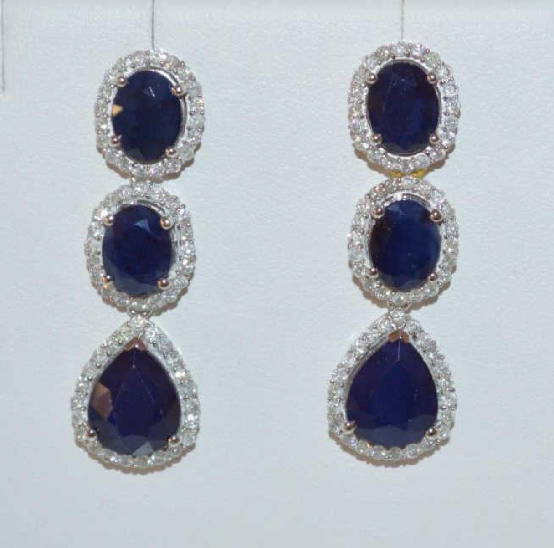 Sapphire and Diamond Dangle Earrings (1 of 5)
