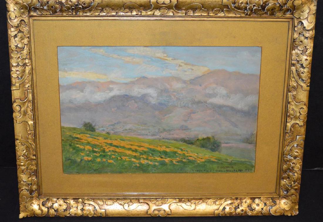 Signed F. Carl Smith Poppy Field Nevada Painting (1 of 3)