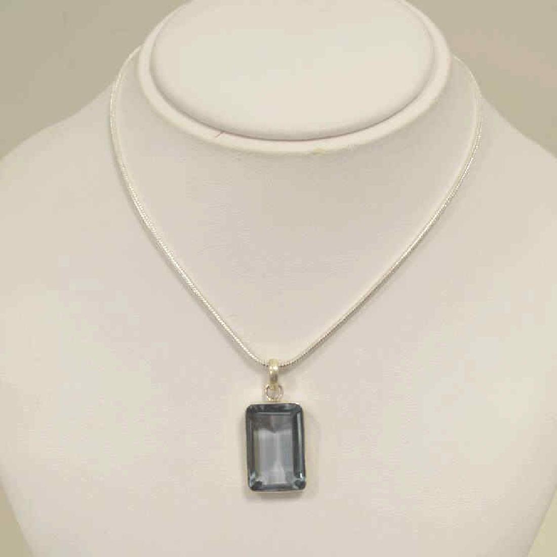 Sterling Silver blue topaz necklace (1 of 3)