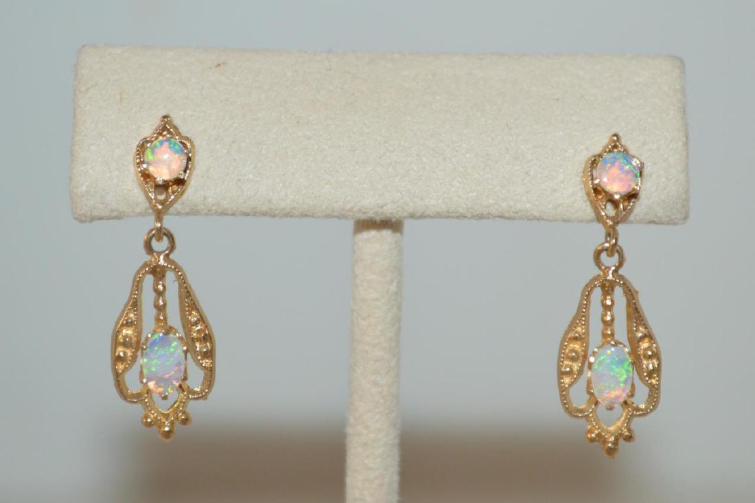 14kt yellow gold opal drop earrings (1 of 4)