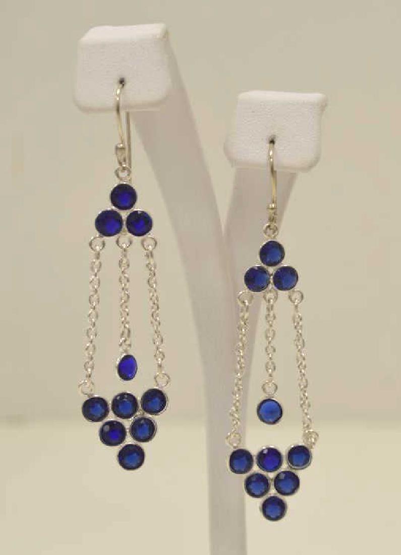 Sterling silver sapphire chandelier earrings (1 of 4)