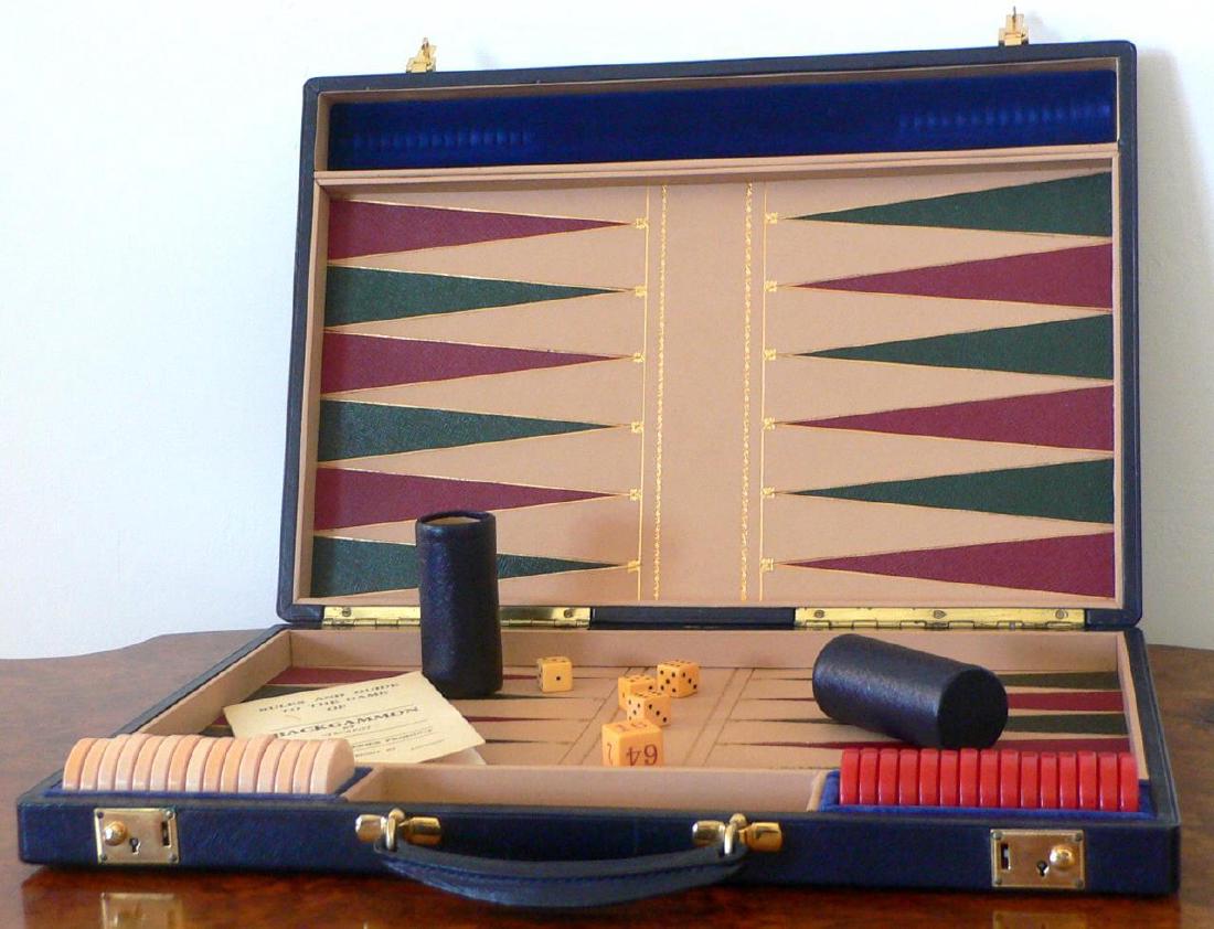 1970's Leather Asprey Medium Backgammon Set (1 of 5)