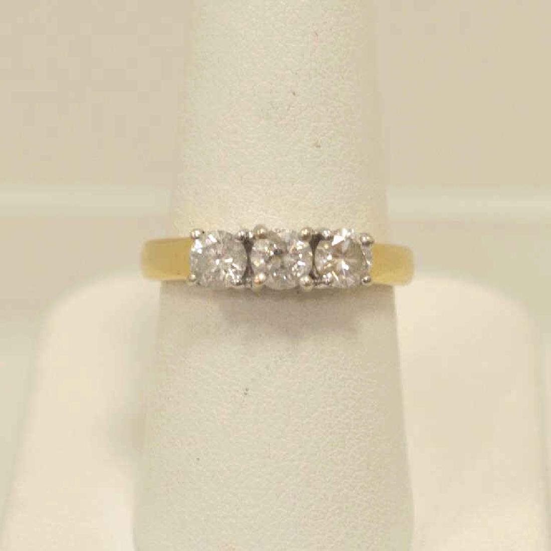 14kt yellow gold 3 stone engagement ring (1 of 5)