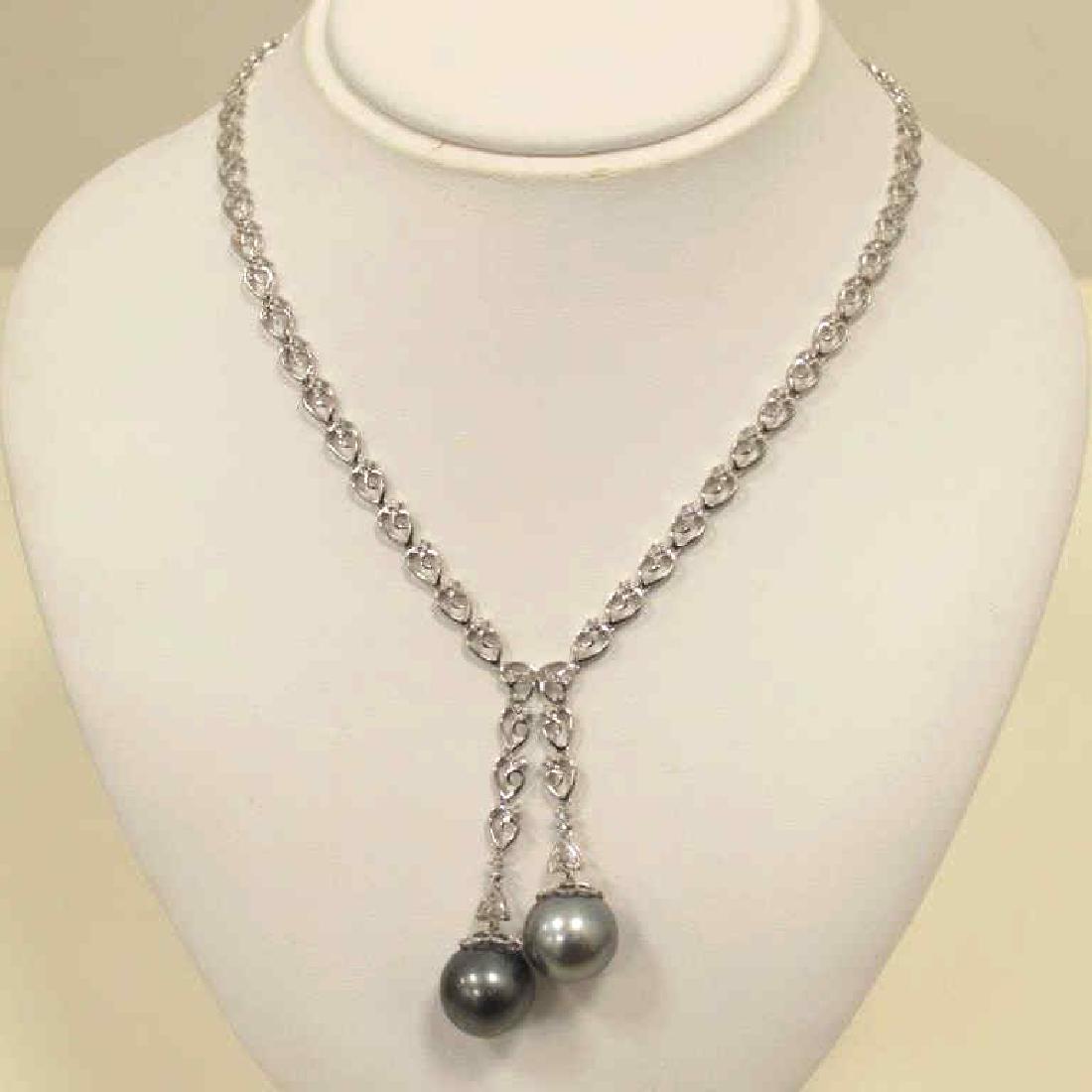 18kt white gold Tahitian Pearl Necklace (1 of 4)