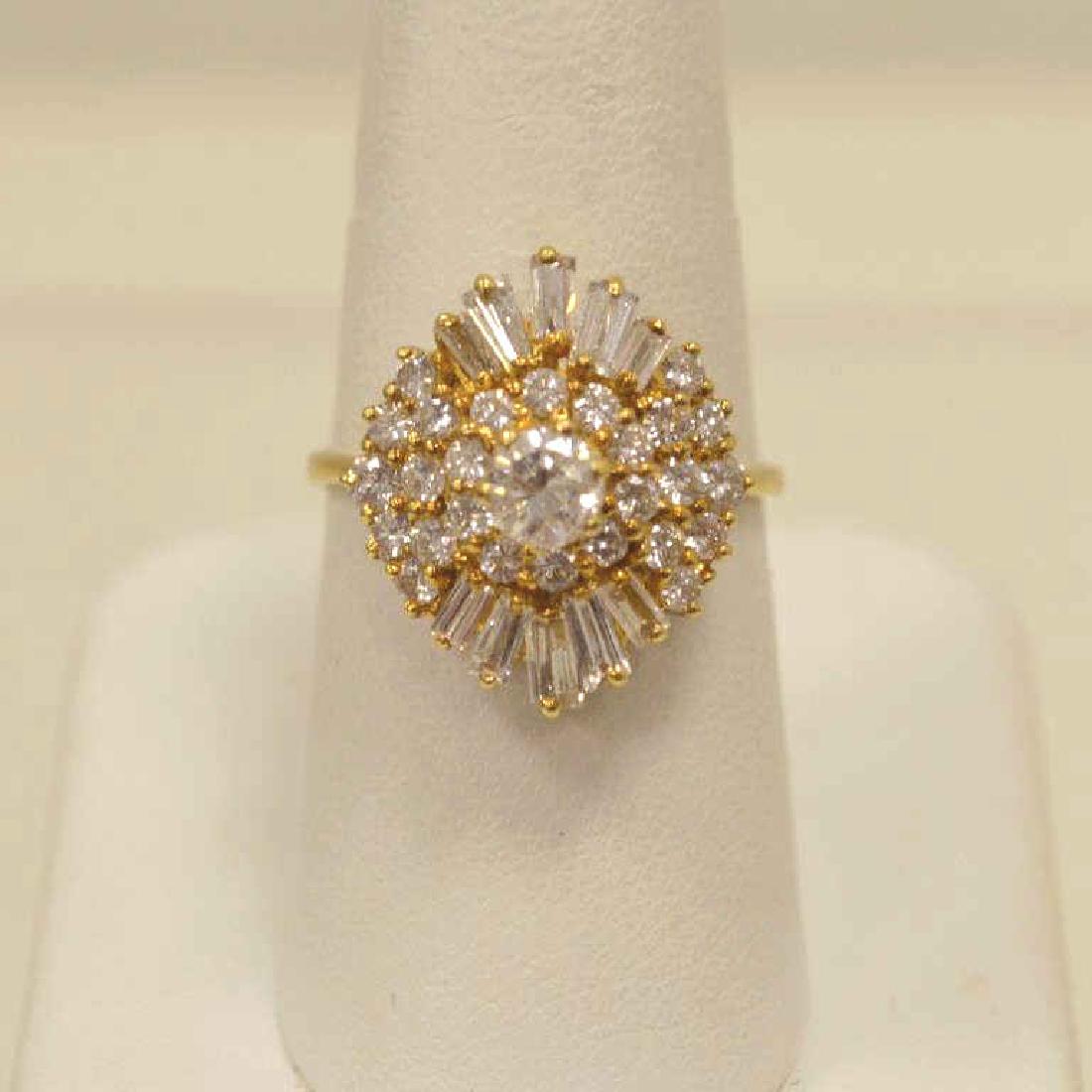 18kt yellow gold diamond cluster ring (1 of 5)