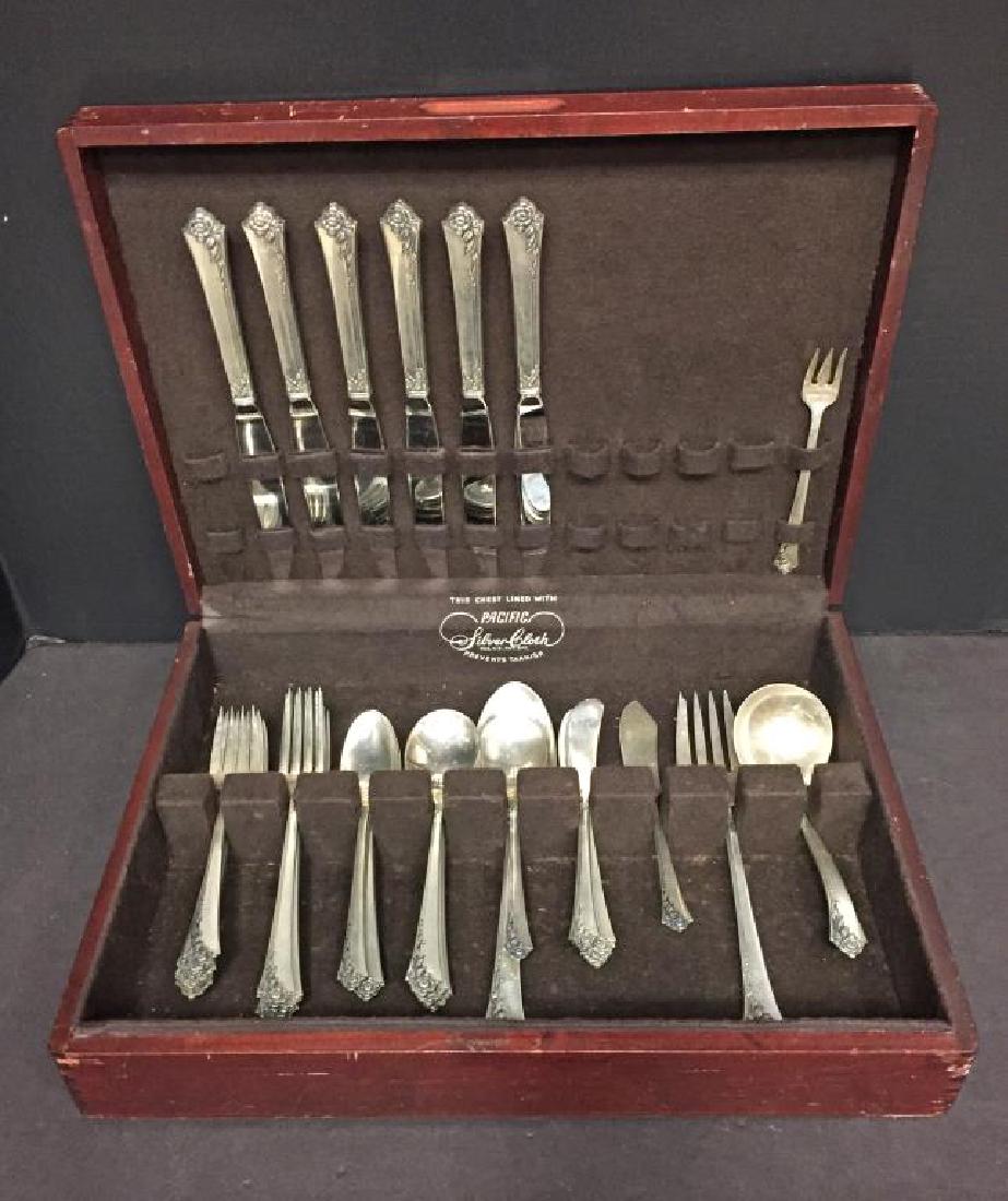 Heirloom Sterling Silver Set Damask Rose Serves 6 (1 of 9)