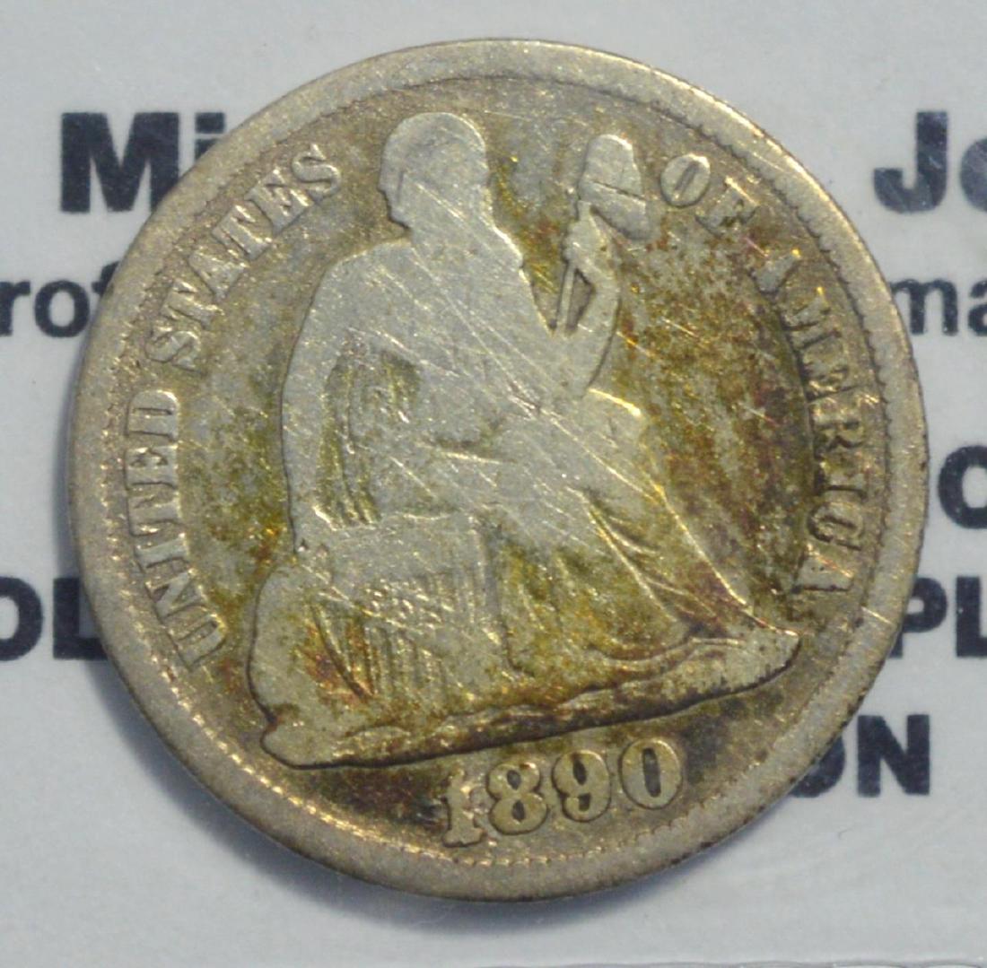 1890-S Liberty Seated Dime VG (1 of 3)