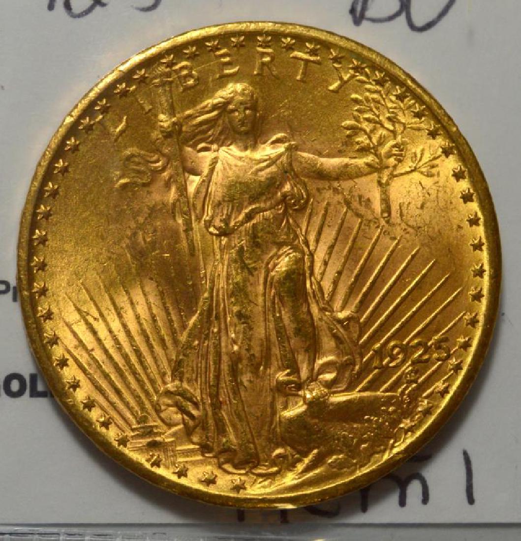 1925 $20 Saint Gaudens Gold Double Eagle BU (1 of 3)