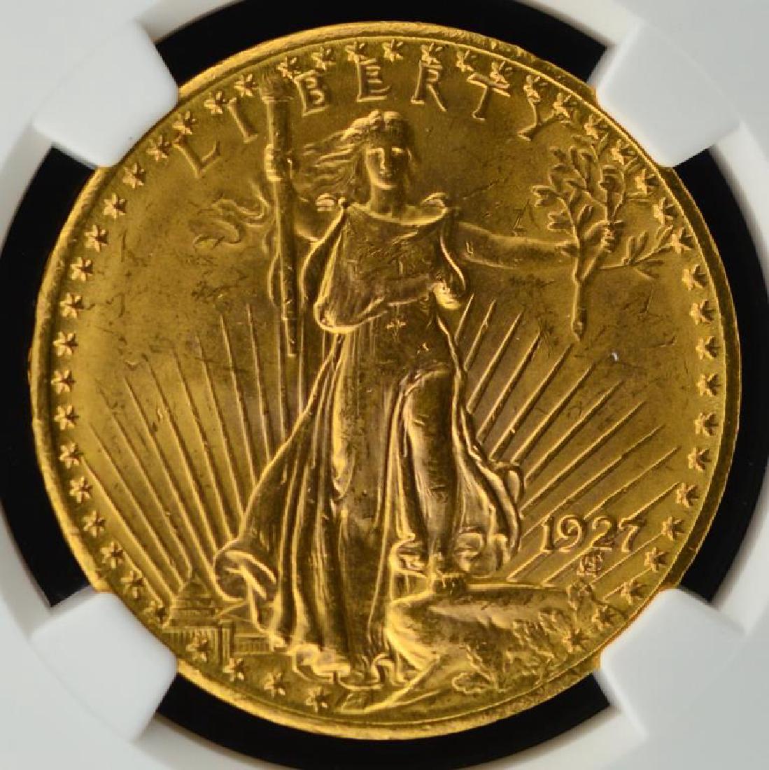 1927 G$20 Saint Gaudens Double Eagle NGC UNC Det. (1 of 3)
