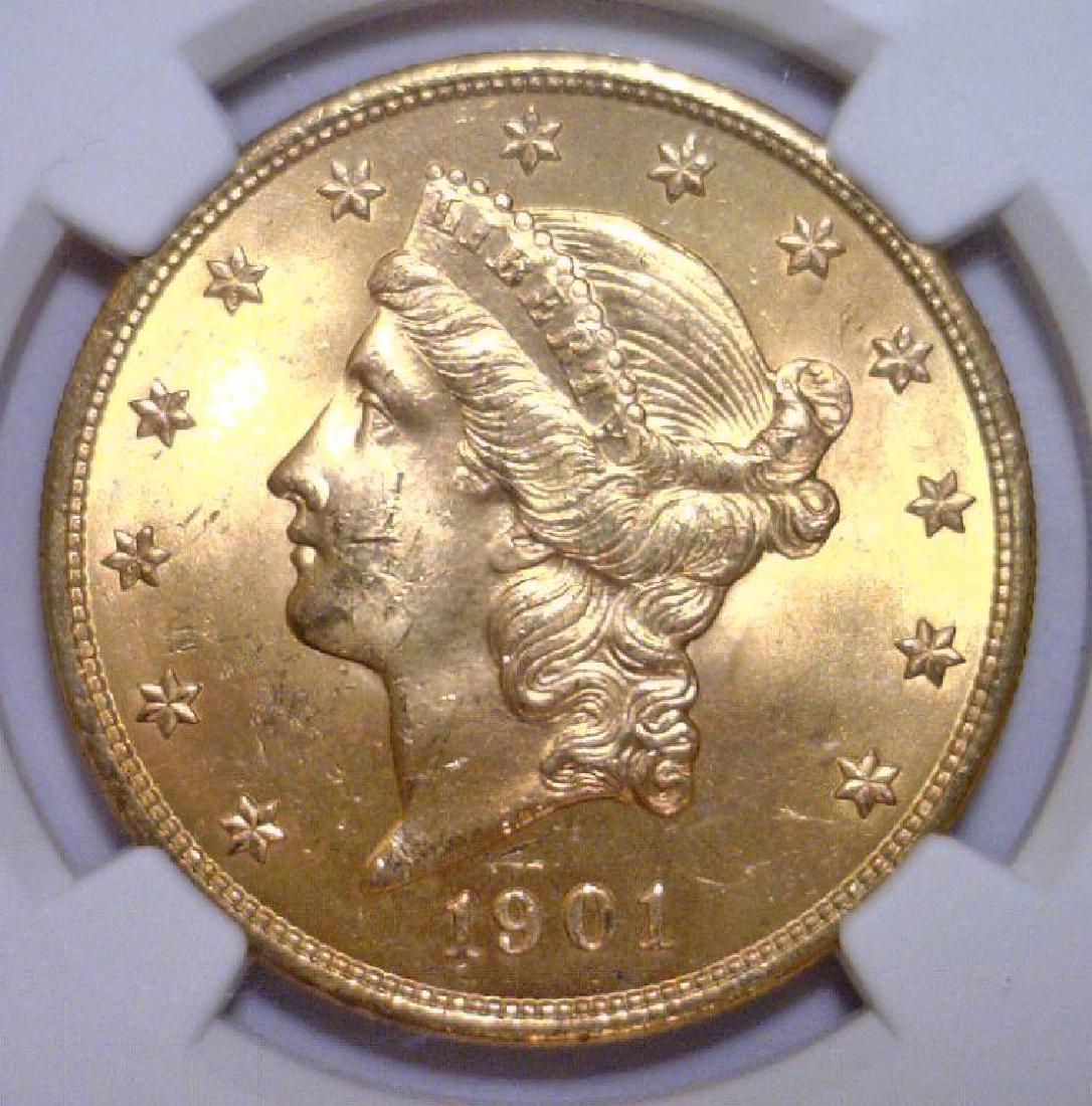 1901 $20 Liberty Double Eagle Gold NGC MS64+ Plus (1 of 3)
