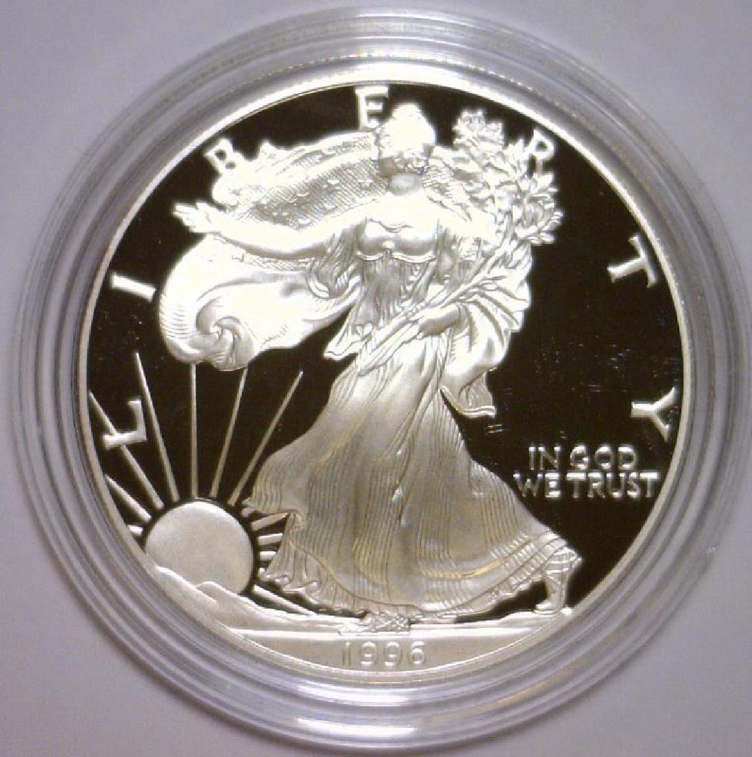 1996 Silver American Eagle Proof with Box & COA (1 of 3)