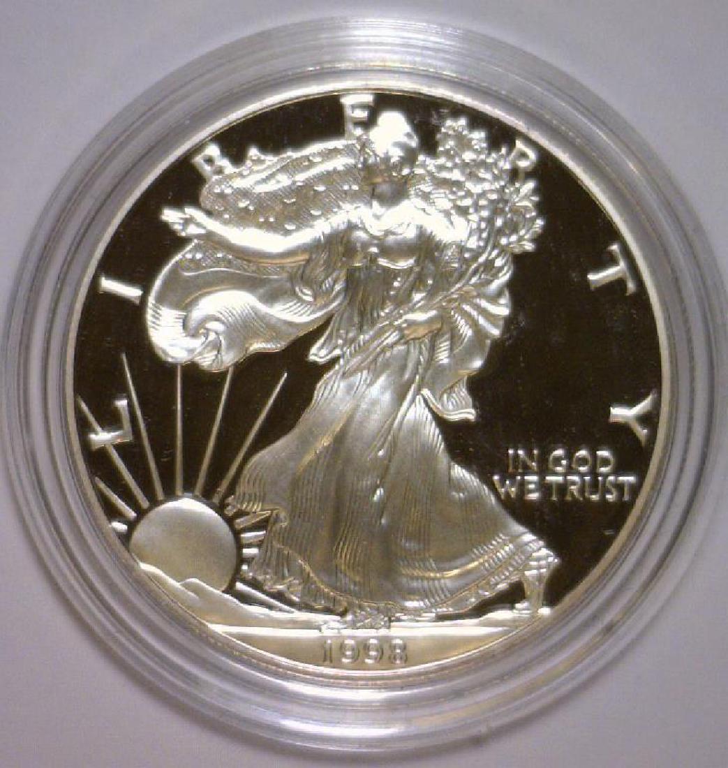 1998 Silver American Eagle Proof with Box & COA (1 of 3)