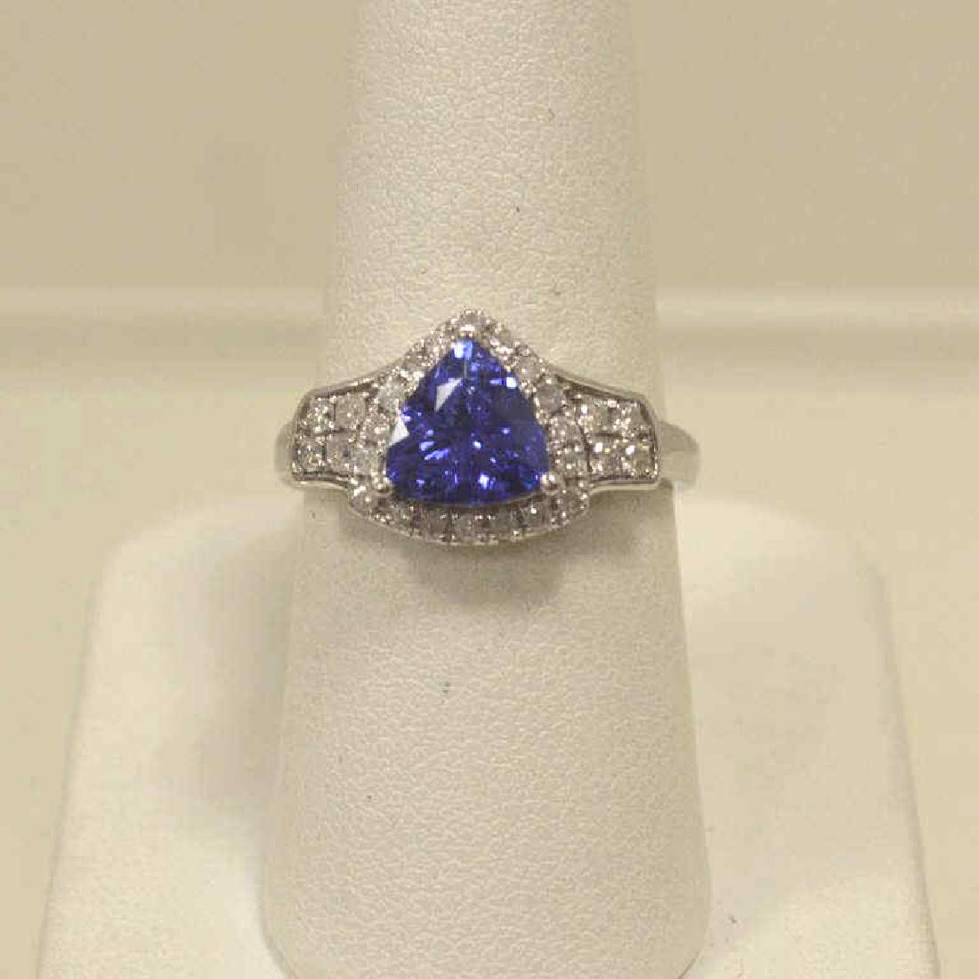 14kt white gold tanzanite and diamond ring (1 of 6)