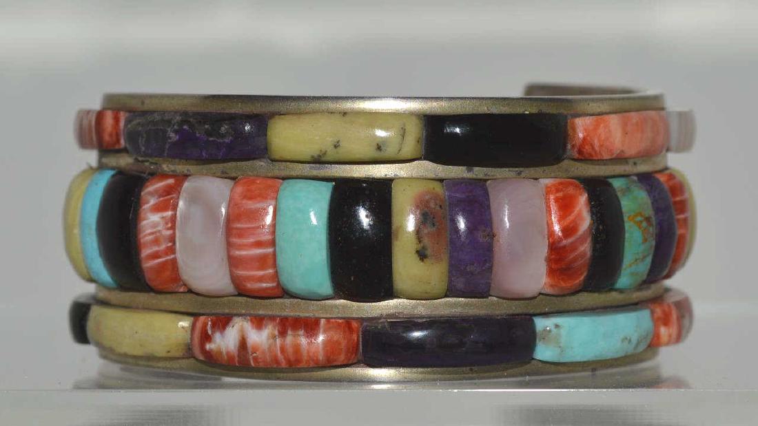 Large Carlos Eagle Navajo Sterling Cuff Bracelet (1 of 2)