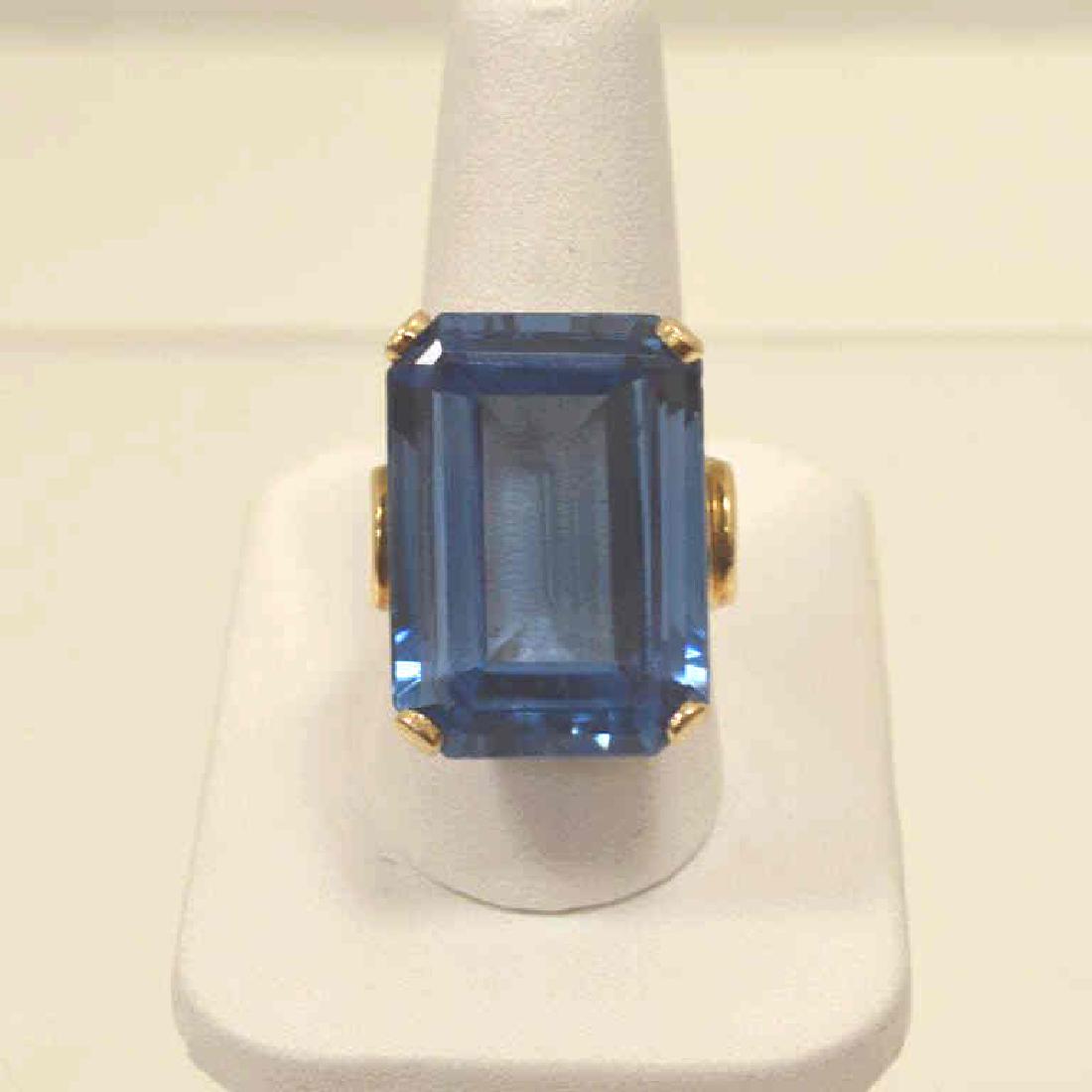 14kt yellow gold Syn. Blue Spinel ring (1 of 5)
