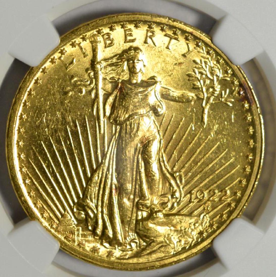1922 $20 Saint Gaudens Gold Double Eagle NGC MS 62 (1 of 3)