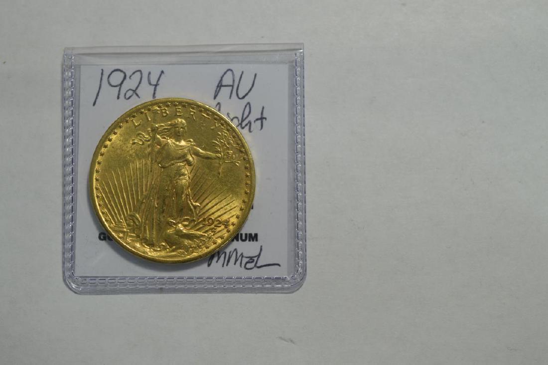1924 $20 Saint Gaudens Gold Double Eagle AU (1 of 2)