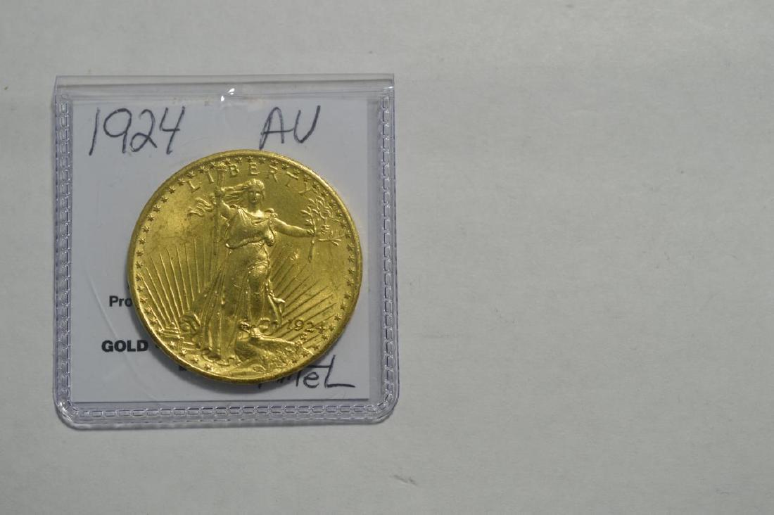 1924 $20 Saint Gaudens Gold Double Eagle AU (1 of 2)