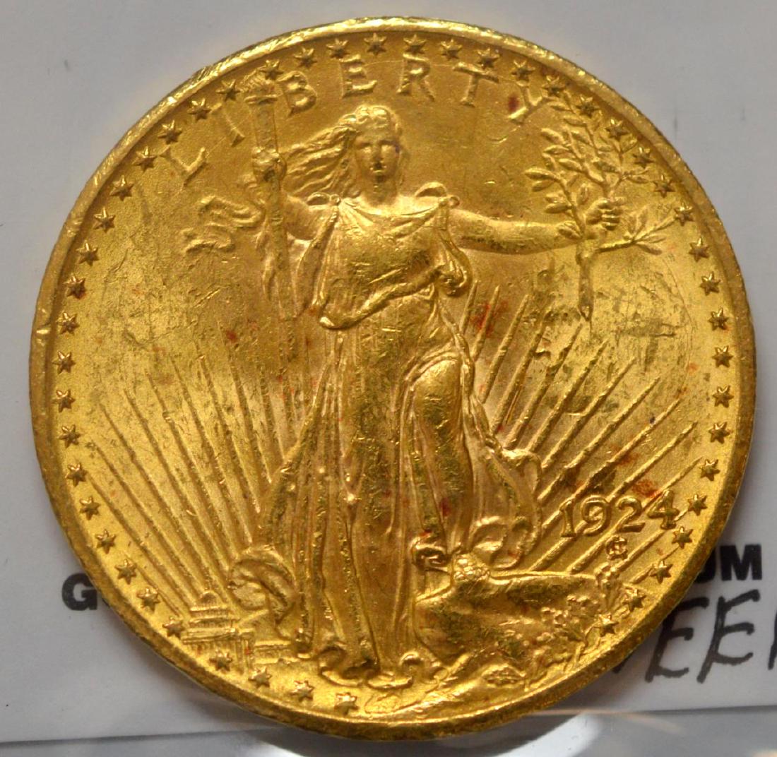 1924 $20 Saint Gaudens Gold Double Eagle BU (1 of 3)