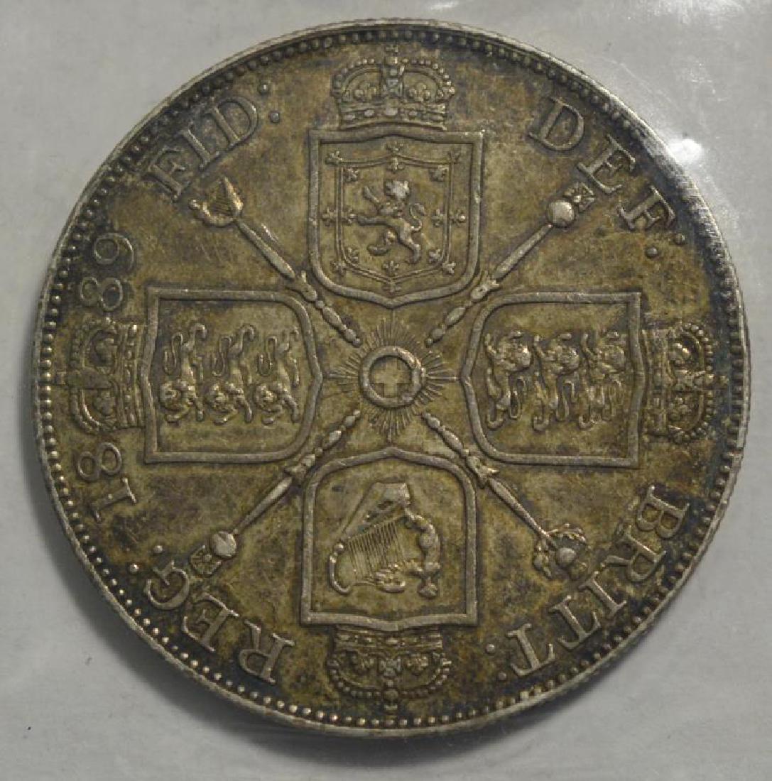 1889 Great Britain Silver Double Florin XF (1 of 2)