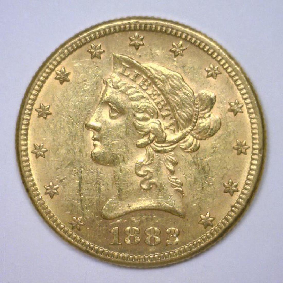 1882 $10 Liberty Gold Eagle Extra Fine XF45 (1 of 2)