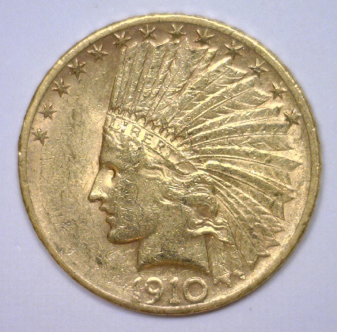 1910-S $10 Indian Gold Eagle Extra Fine XF45 (1 of 2)