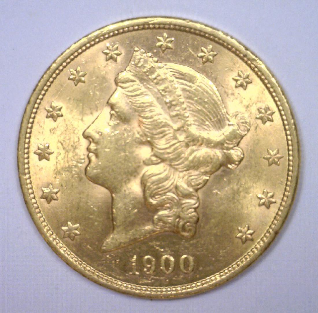 1900 $20 Liberty Gold Double Eagle BU MS62 (1 of 2)