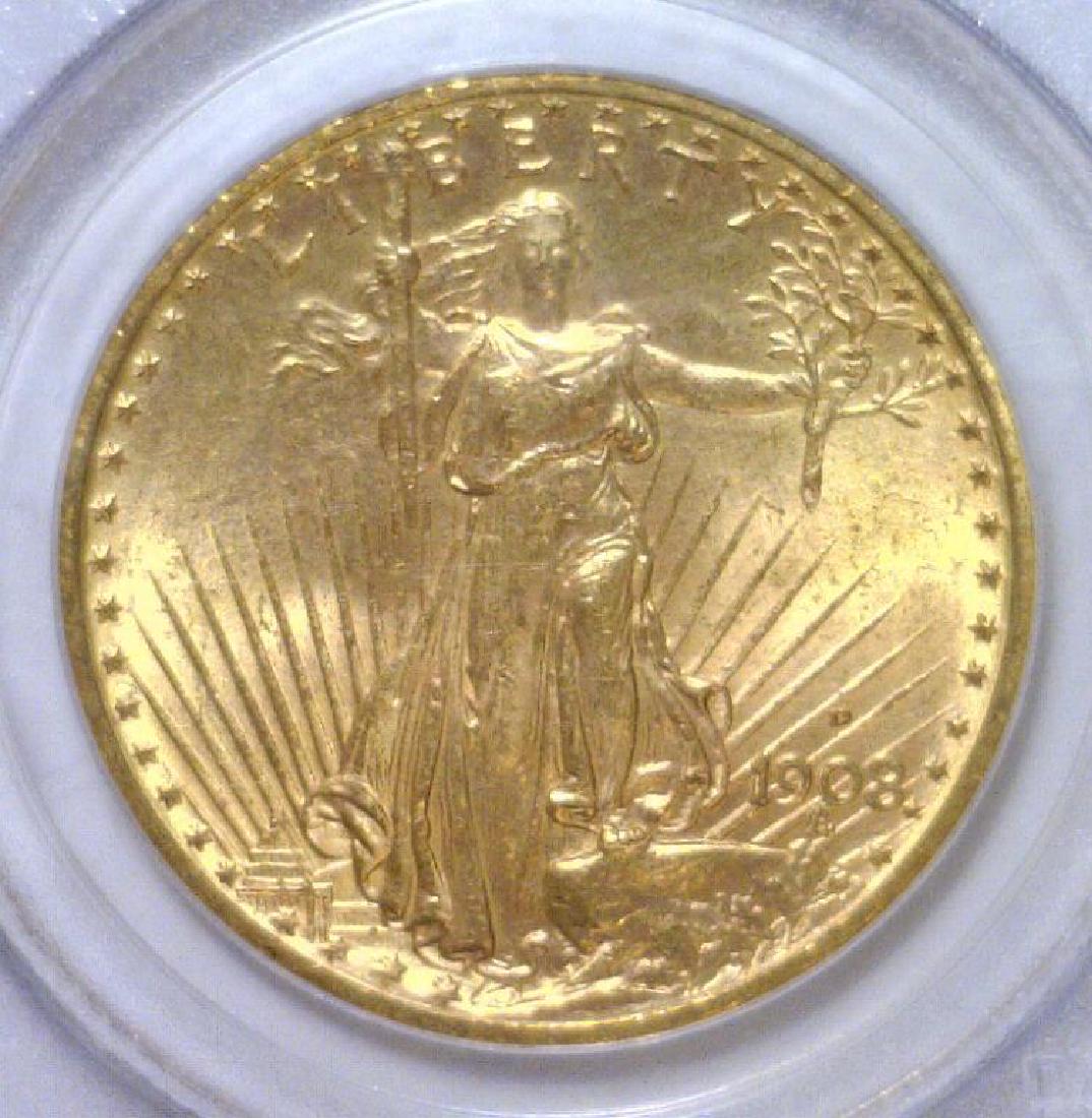 1908-D $20 St Gaudens MOTTO Double Eagle PCGS MS64 (1 of 3)