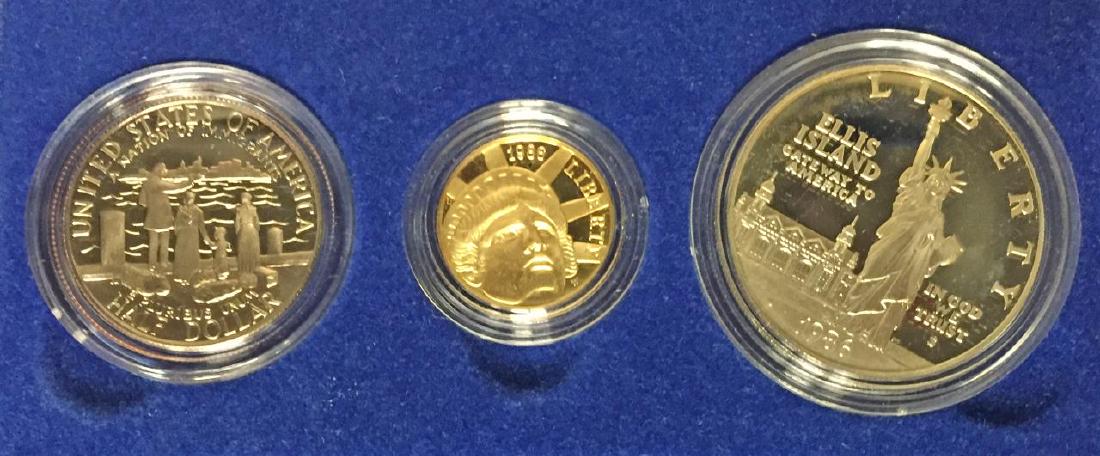 1986 Statue of Liberty 3-Coin Proof Set w/$5 Gold (1 of 2)