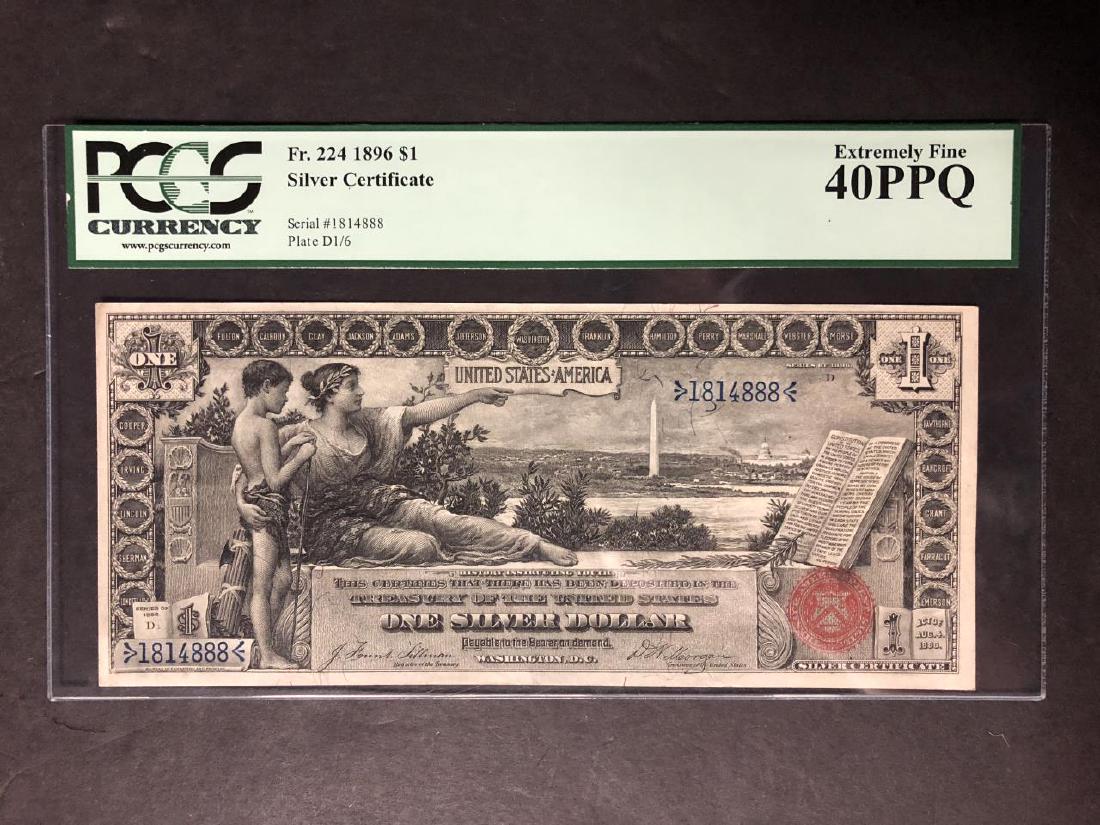 1896 $1 Silver Certificate EDUCATIONAL PCGS 40PPQ (1 of 2)